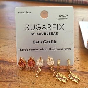 NWT SUGARFIX by BAUBLEBAR S'MORES CAMPFIRE EARRINGS SET